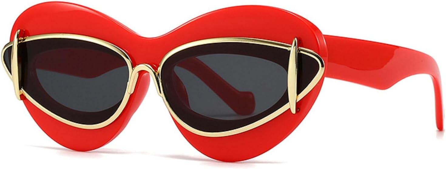 Модные солнцезащитные очки большого размера «кошачий глаз» для женщин, ретро-стиль, черные, с защитой от УФ-излучения UV400, трендовые солнцезащитные очки для мужчин mincl, Red
Модные солнцезащитные очки большого размера «кошачий глаз» для женщин, ретро-стиль, черные, с защитой от УФ-излучения UV400, трендовые солнцезащитные очки для мужчин mincl, Red