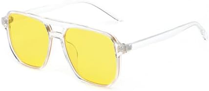 HaoLMi - Женские декоративные очки-солнцезащитные очки UV400, Мужские солнцезащитные очки в стиле ретро с двойной перемычкой, Модные солнцезащитные очки, Transparent Yellow
HaoLMi - Женские декоративные очки-солнцезащитные очки UV400, Мужские солнцезащитные очки в стиле ретро с двойной перемычкой, Модные солнцезащитные очки, Transparent Yellow