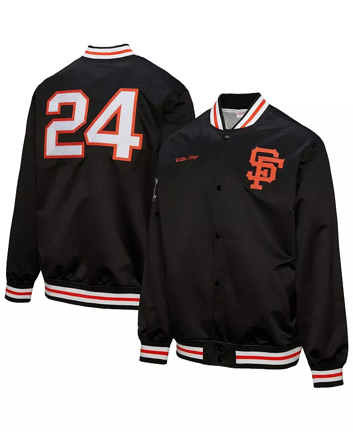 Мужская черная бейсбольная куртка на пуговицах из сатина Willie Mays, коллекция Legends, San Francisco Giants, винтажный стиль Mitchell & Ness
Мужская черная бейсбольная куртка на пуговицах из сатина Willie Mays, коллекция Legends, San Francisco Giants, винтажный стиль Mitchell & Ness