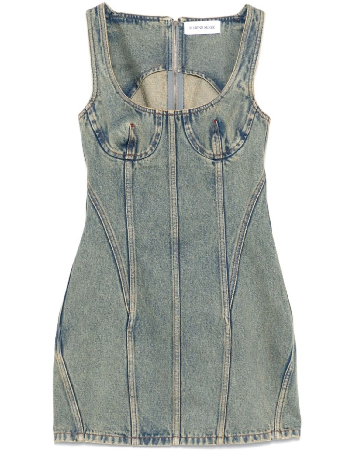Мини-платье из денима Marine Serre, синий
Мини-платье из денима Marine Serre, синий