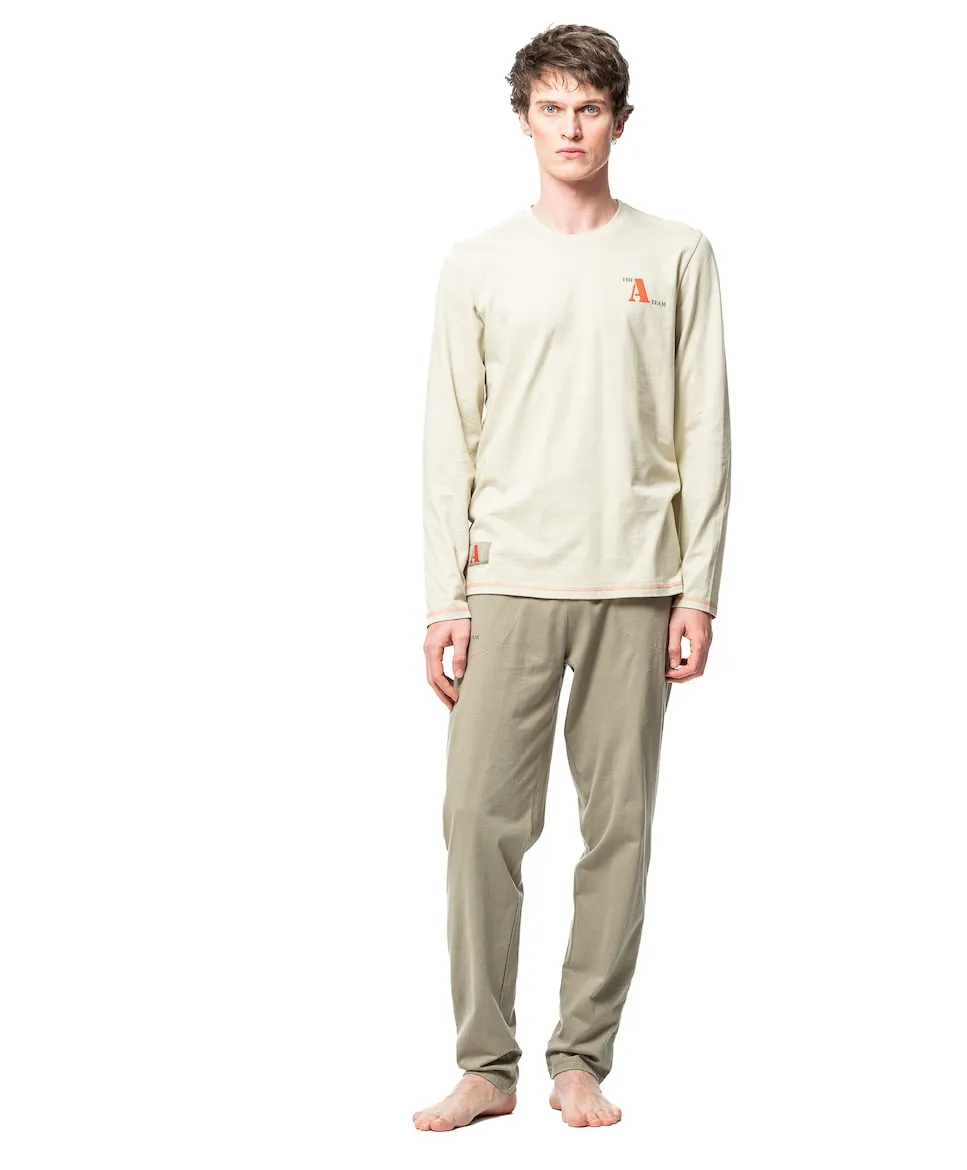 Мужская длинная пижама из трикотажа цвета хаки SOY
Мужская длинная пижама из трикотажа цвета хаки SOY