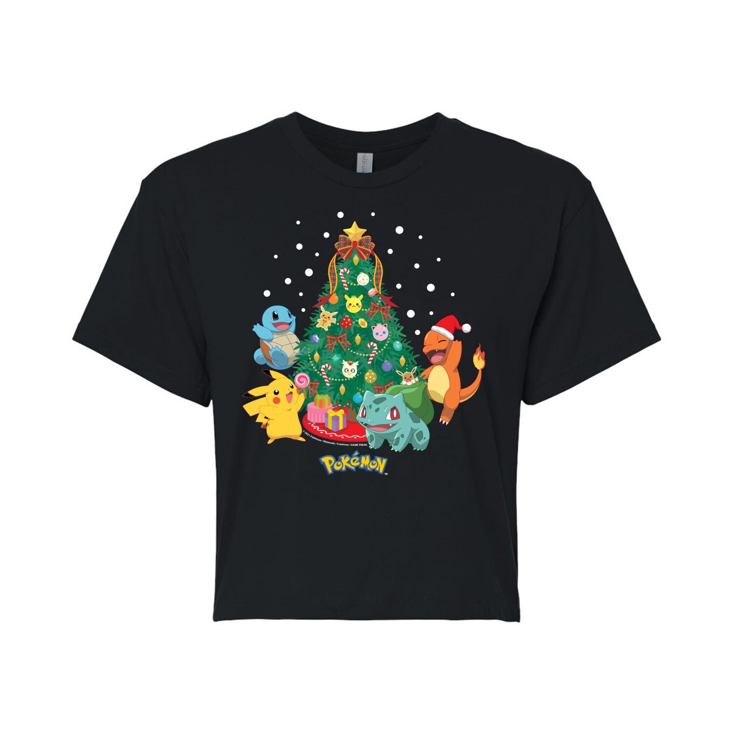 Укороченная футболка с рисунком «Рождественская елка» для юниоров Pokémon Group Shot Licensed Character
Укороченная футболка с рисунком «Рождественская елка» для юниоров Pokémon Group Shot Licensed Character