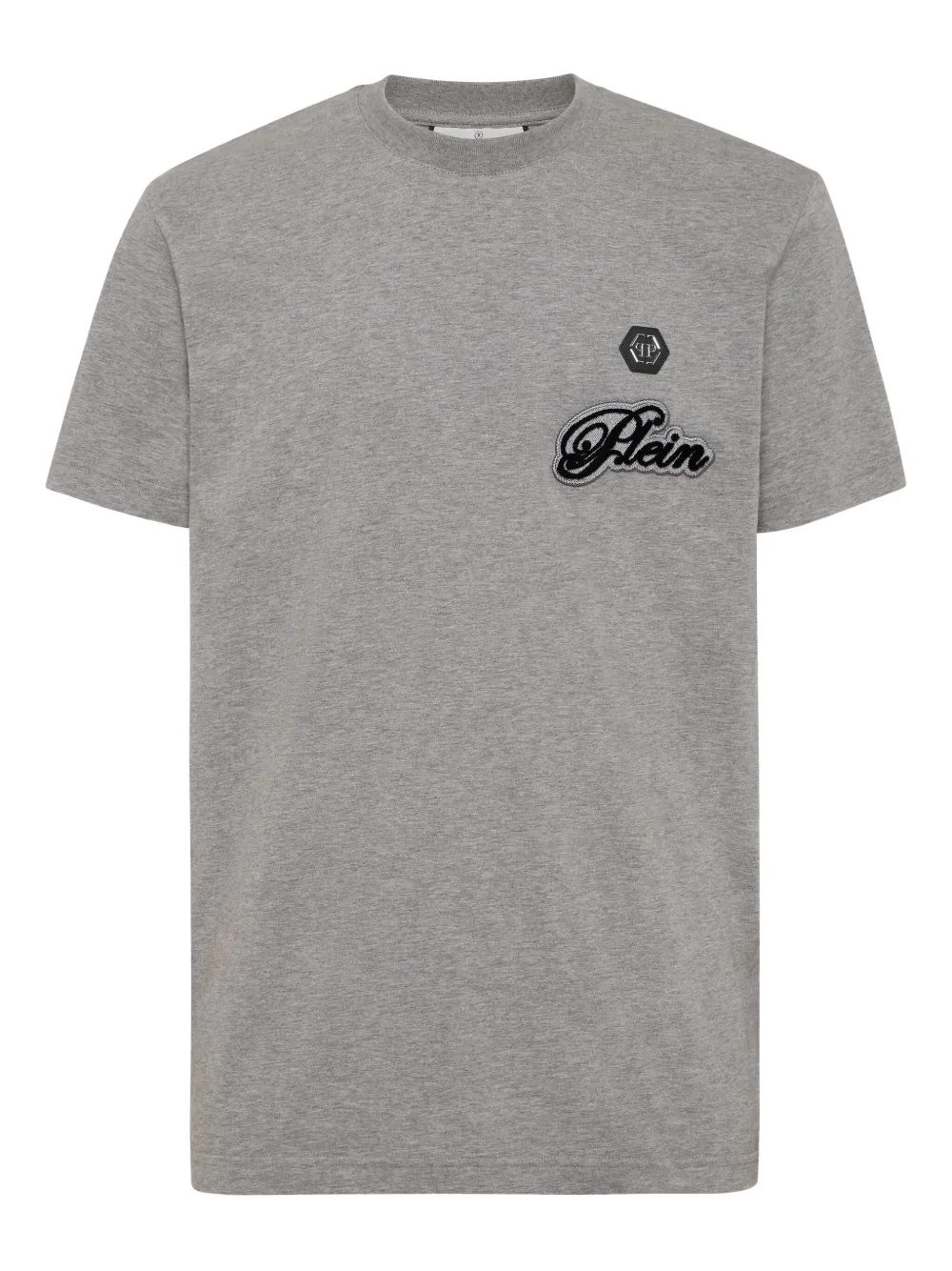 Футболка с вышитым логотипом Philipp Plein, серый 
Футболка с вышитым логотипом Philipp Plein, серый
