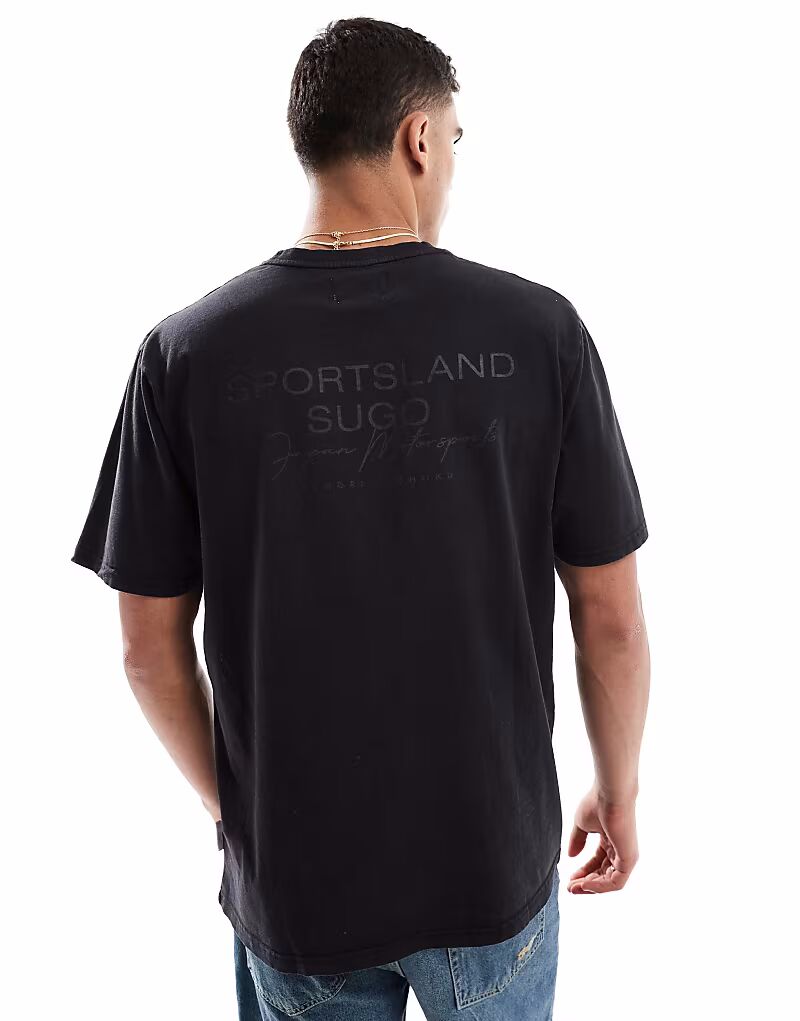 Футболка из потертого хлопка плотностью 220 г/м² с круглым вырезом и принтом на спине черного цвета Threadbare
Футболка из потертого хлопка плотностью 220 г/м² с круглым вырезом и принтом на спине черного цвета Threadbare