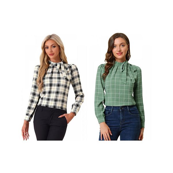 2 упаковки женских блузок с бантом и клетчатым принтом для офиса Inspire Chic, Green Beige Black
2 упаковки женских блузок с бантом и клетчатым принтом для офиса Inspire Chic, Green Beige Black