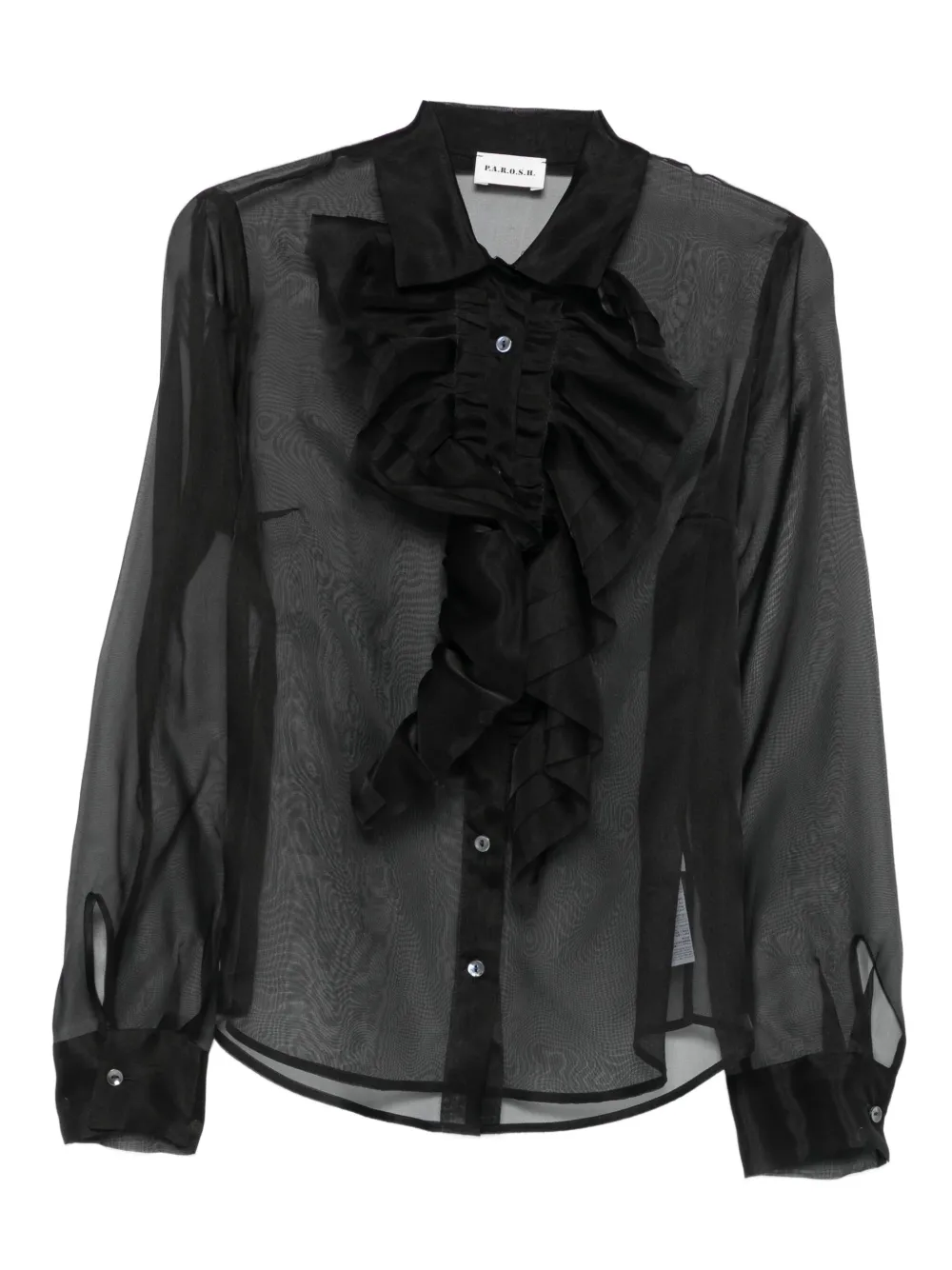 Шелковая блузка с оборками P.A.R.O.S.H., черный
Шелковая блузка с оборками P.A.R.O.S.H., черный