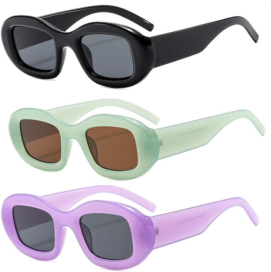 Солнцезащитные очки в стиле ретро с овальной оправой небольшого размера для женщин с круглым и круглым лицом, высококачественные солнцезащитные очки TVTBBVV, 3pcs Black Green Purple
Солнцезащитные очки в стиле ретро с овальной оправой небольшого размера для женщин с круглым и круглым лицом, высококачественные солнцезащитные очки TVTBBVV, 3pcs Black Green Purple