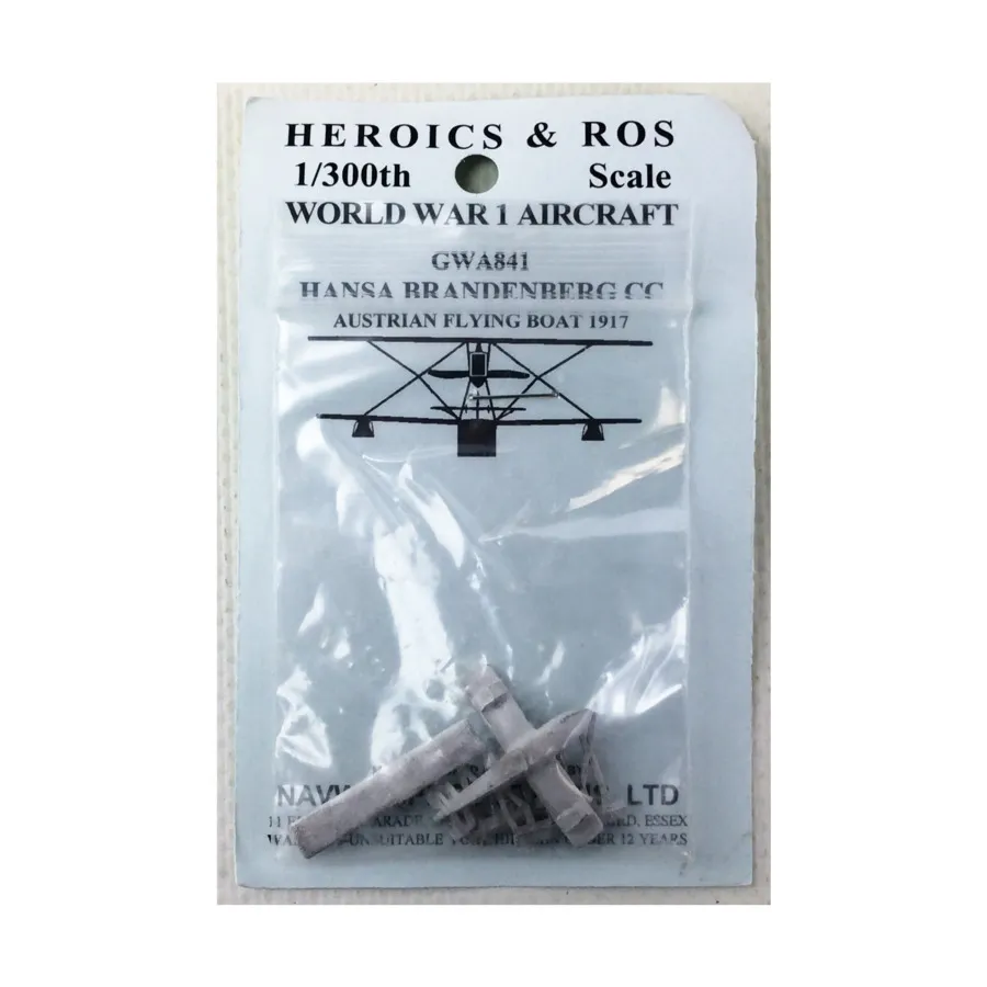 Hasa Brandenberg CC, австрийская летающая лодка, 1917 г., WWI Aircraft Miniatures (1:300) (Heroics & Ros)
Hasa Brandenberg CC, австрийская летающая лодка, 1917 г., WWI Aircraft Miniatures (1:300) (Heroics & Ros)