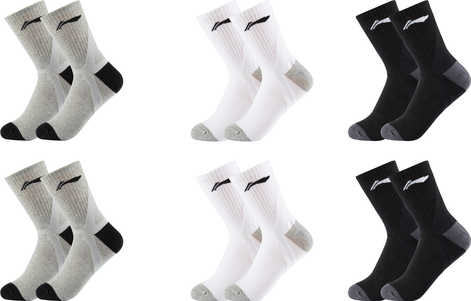 Унисекс баскетбольные носки LINING, черные *2+белые *2+серые *2
Унисекс баскетбольные носки LINING, черные *2+белые *2+серые *2