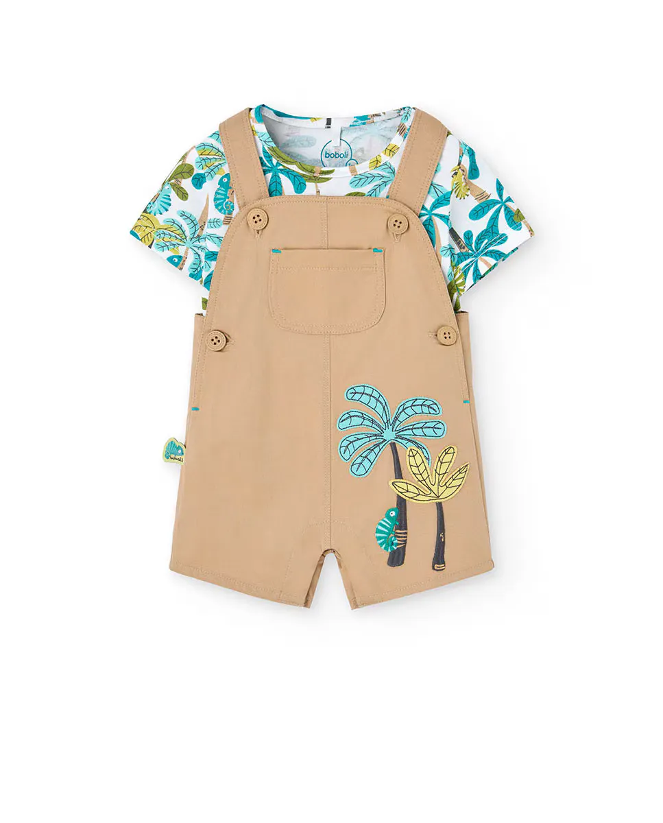 Комплект из футболки с принтом и комбинезона для мальчика Boboli, бежевый
Комплект из футболки с принтом и комбинезона для мальчика Boboli, бежевый