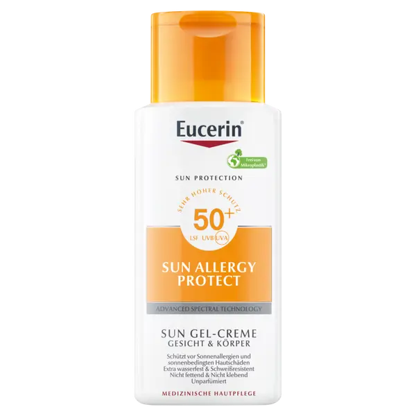 Защитный крем-гель для лица и тела с spf50+, 150 мл Eucerin Sun allergy protect
Защитный крем-гель для лица и тела с spf50+, 150 мл Eucerin Sun allergy protect