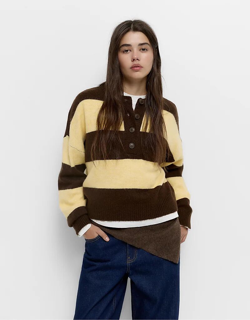 Полосатый вязаный свитер Pull&Bear коричневого цвета
Полосатый вязаный свитер Pull&Bear коричневого цвета