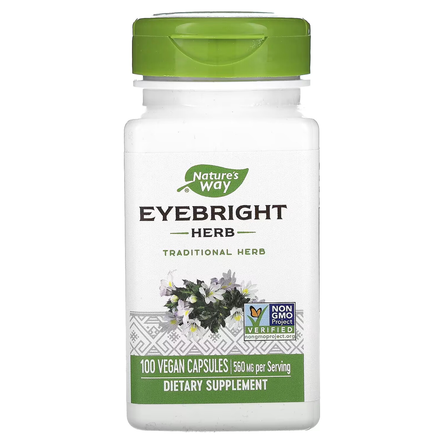 Добавка Nature's Way Eyebright Herb 560 мг, 100 веганских капсул 
Добавка Nature's Way Eyebright Herb 560 мг, 100 веганских капсул