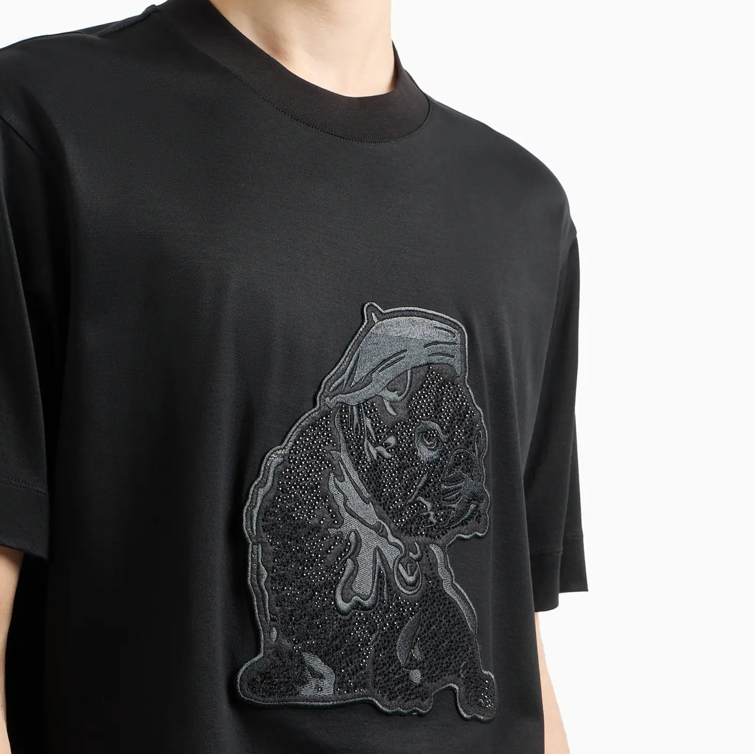 Футболка из джерси с добавлением лиоцелла для клубной одежды с крупной аппликацией в виде французского бульдога EMPORIO ARMANI, черный
Футболка из джерси с добавлением лиоцелла для клубной одежды с крупной аппликацией в виде французского бульдога EMPORIO ARMANI, черный