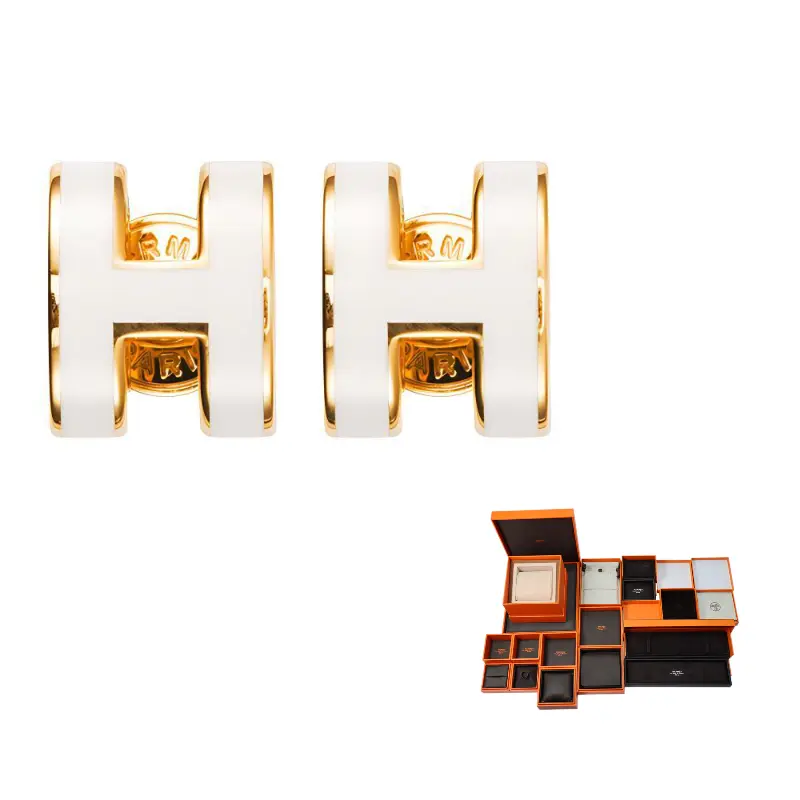 HERMES Позолоченные гвоздики Women's белые с золотом
HERMES Позолоченные гвоздики Women's белые с золотом