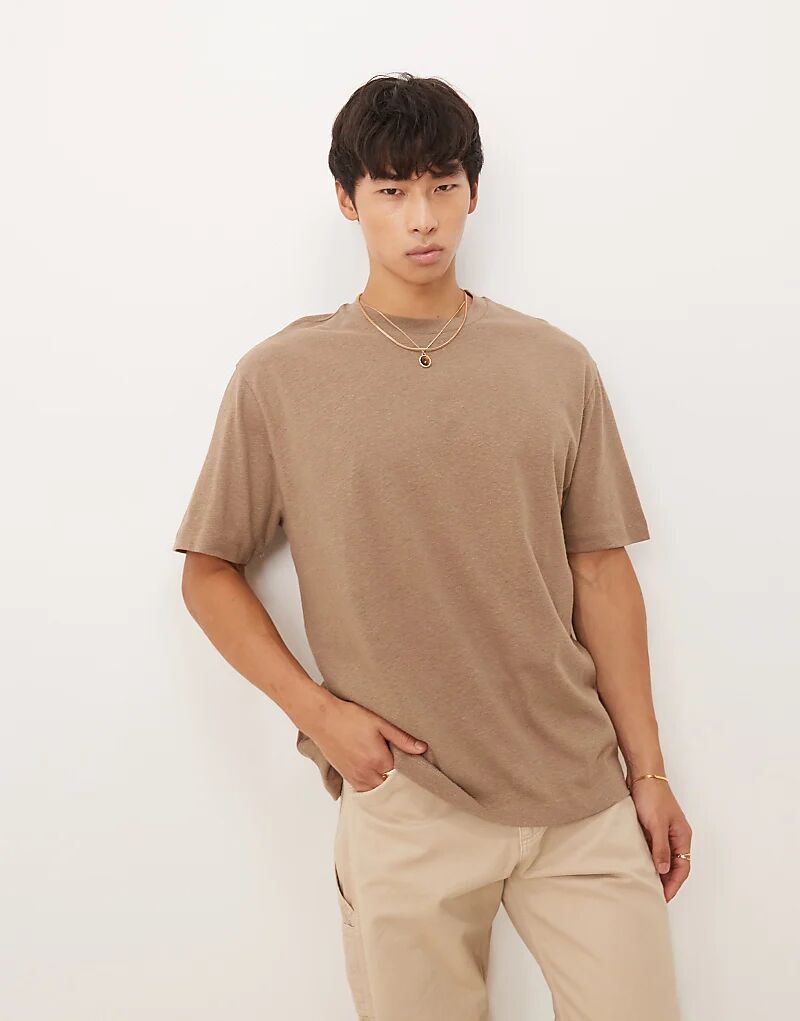 Свободная футболка ASOS DESIGN из коричневой льняной смеси
Свободная футболка ASOS DESIGN из коричневой льняной смеси