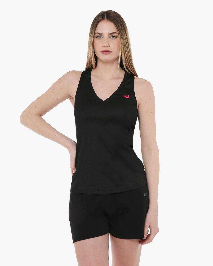 JAKED Черная синтетическая майка для фитнеса для женщин
JAKED Черная синтетическая майка для фитнеса для женщин