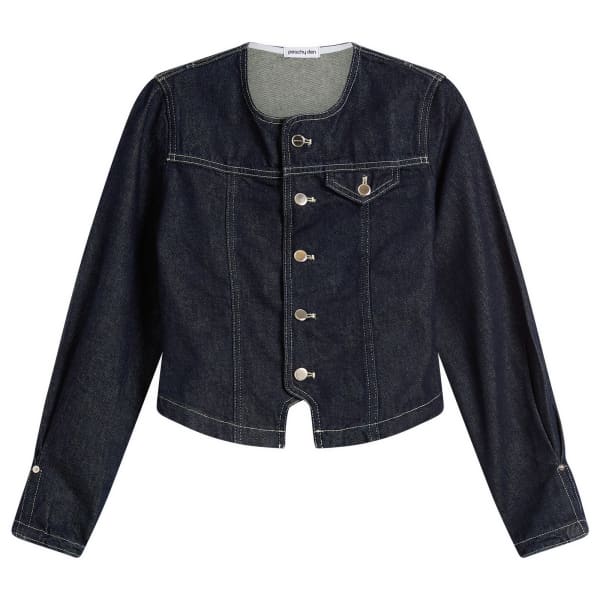 Peachy Den Джинсовая куртка без воротника Goldie
Peachy Den Джинсовая куртка без воротника Goldie