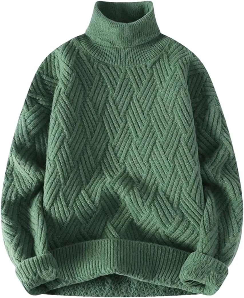 Alloaone мужской свободный водолазка свитер вязаный повседневный пуловер
Alloaone мужской свободный водолазка свитер вязаный повседневный пуловер