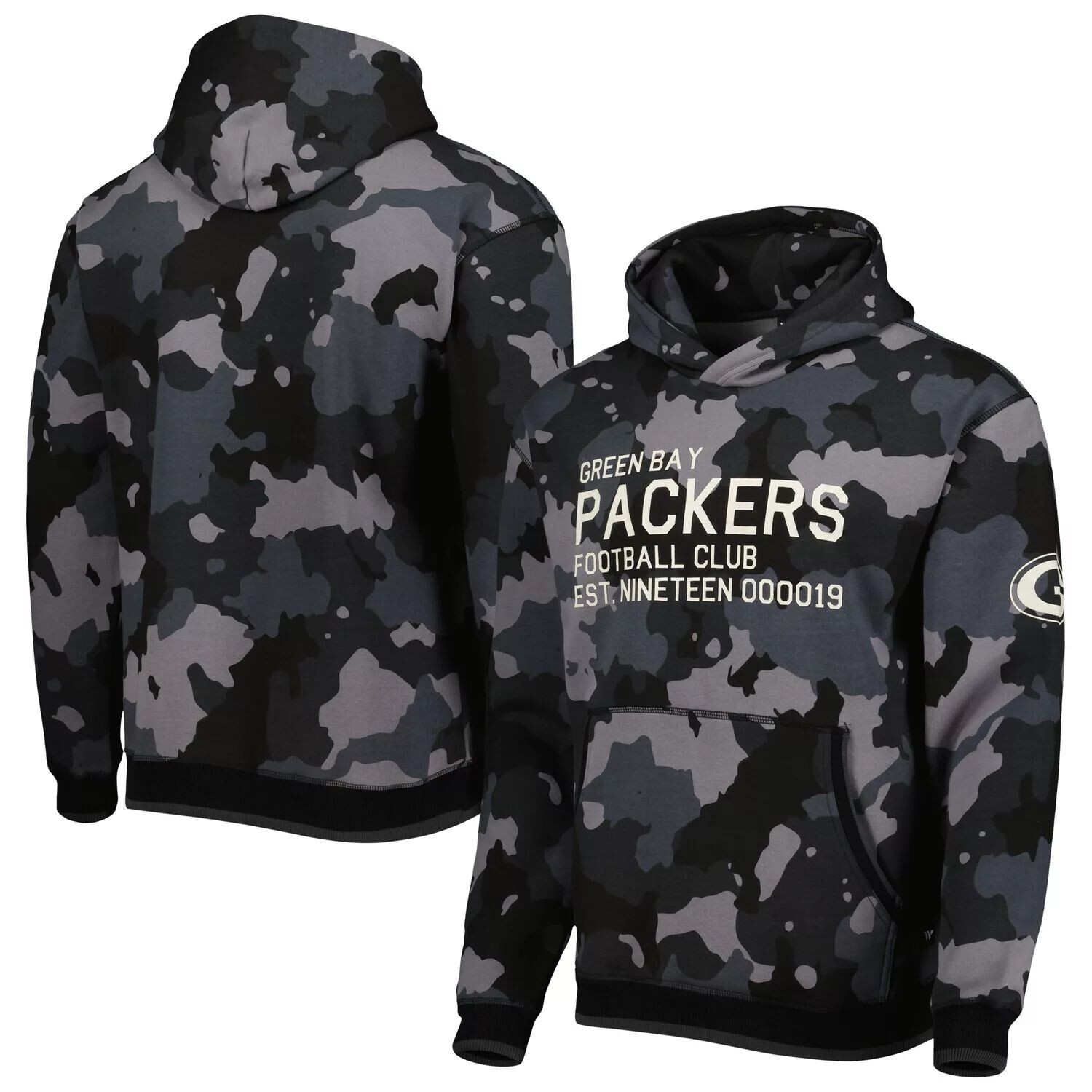 Мужской черный пуловер с капюшоном и камуфляжным принтом The Wild Collective Green Bay Packers
Мужской черный пуловер с капюшоном и камуфляжным принтом The Wild Collective Green Bay Packers