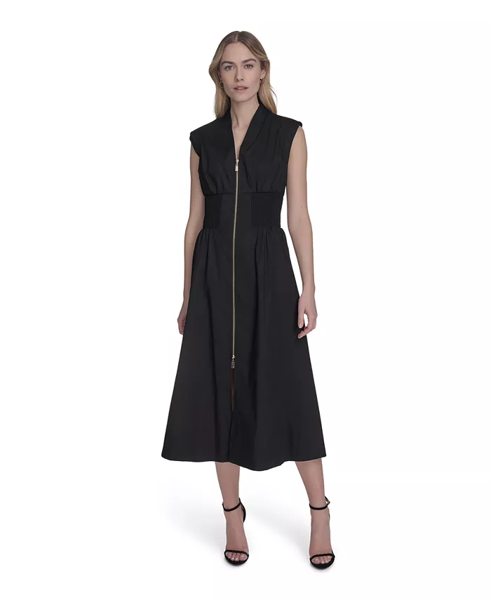 Женское хлопковое миди-платье на молнии спереди Vince Camuto, черный
Женское хлопковое миди-платье на молнии спереди Vince Camuto, черный