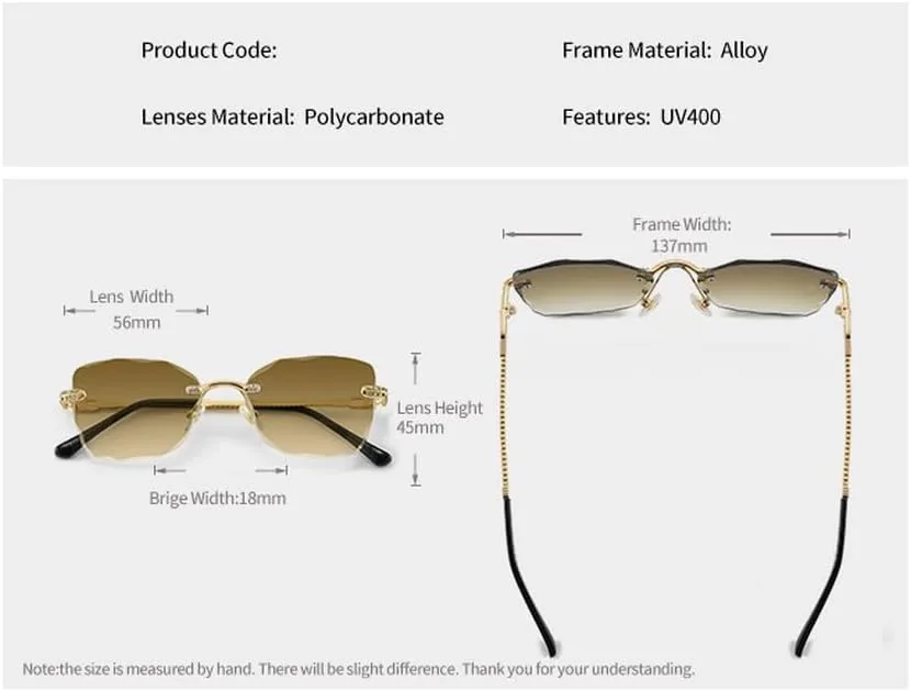 Женские солнцезащитные очки без оправы, модные, с алмазной огранкой, градиентные, ретро, для путешествий, с защитой от УФ-излучения UV400 WNCKSQ, C02 Gold Pink
Женские солнцезащитные очки без оправы, модные, с алмазной огранкой, градиентные, ретро, для путешествий, с защитой от УФ-излучения UV400 WNCKSQ, C02 Gold Pink