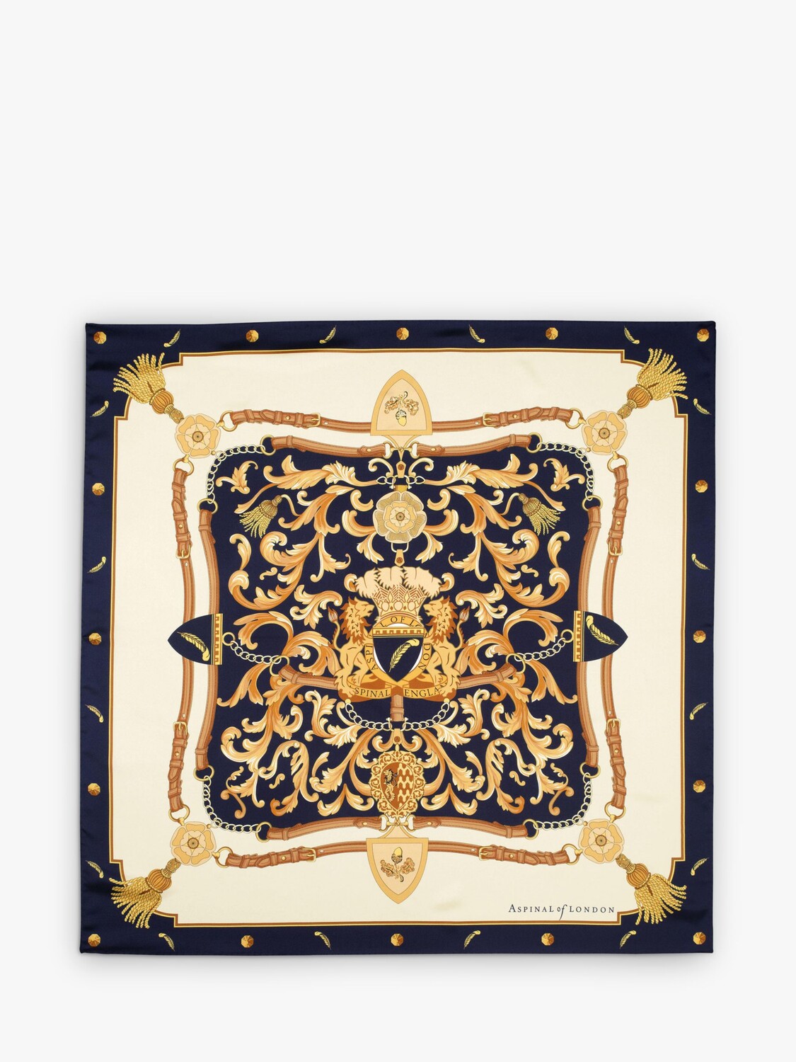Шелковый квадратный шарф Aspinal of London Signature Shield, темно-синий/золотой
Шелковый квадратный шарф Aspinal of London Signature Shield, темно-синий/золотой