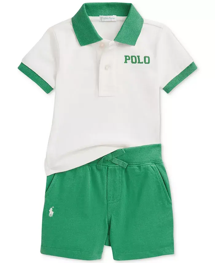 Детский комплект из поло и шорт для мальчиков Polo Ralph Lauren, зеленый
Детский комплект из поло и шорт для мальчиков Polo Ralph Lauren, зеленый