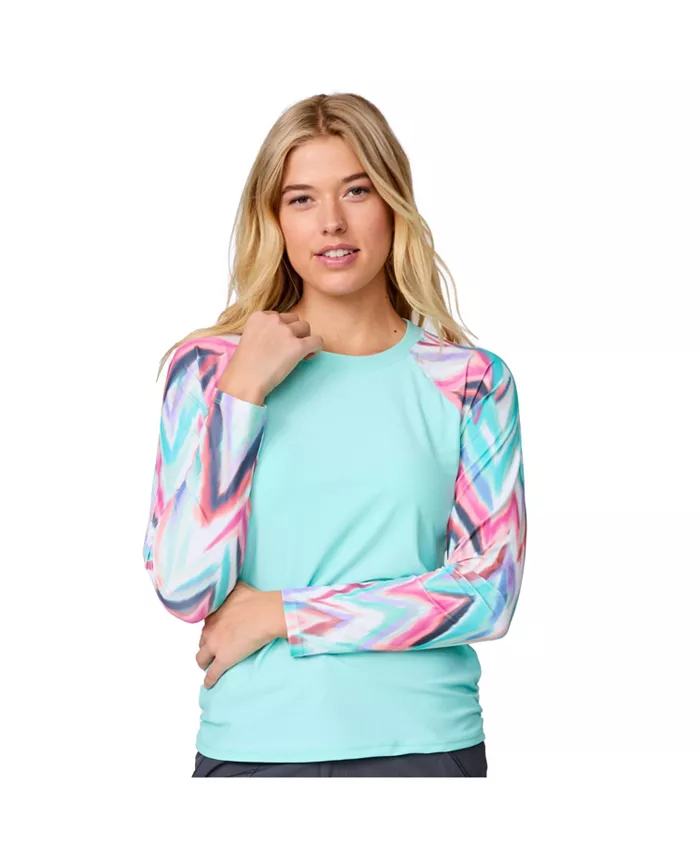 Женская купальная рубашка с длинным рукавом Free Country, синий 
Женская купальная рубашка с длинным рукавом Free Country, синий