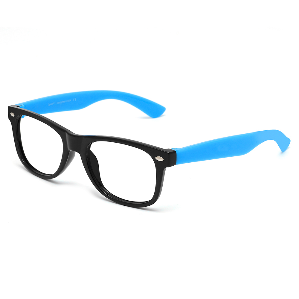 CYXUS Овальная оправа для очков детская литая, Black frame with blue temples T05 
CYXUS Овальная оправа для очков детская литая, Black frame with blue temples T05