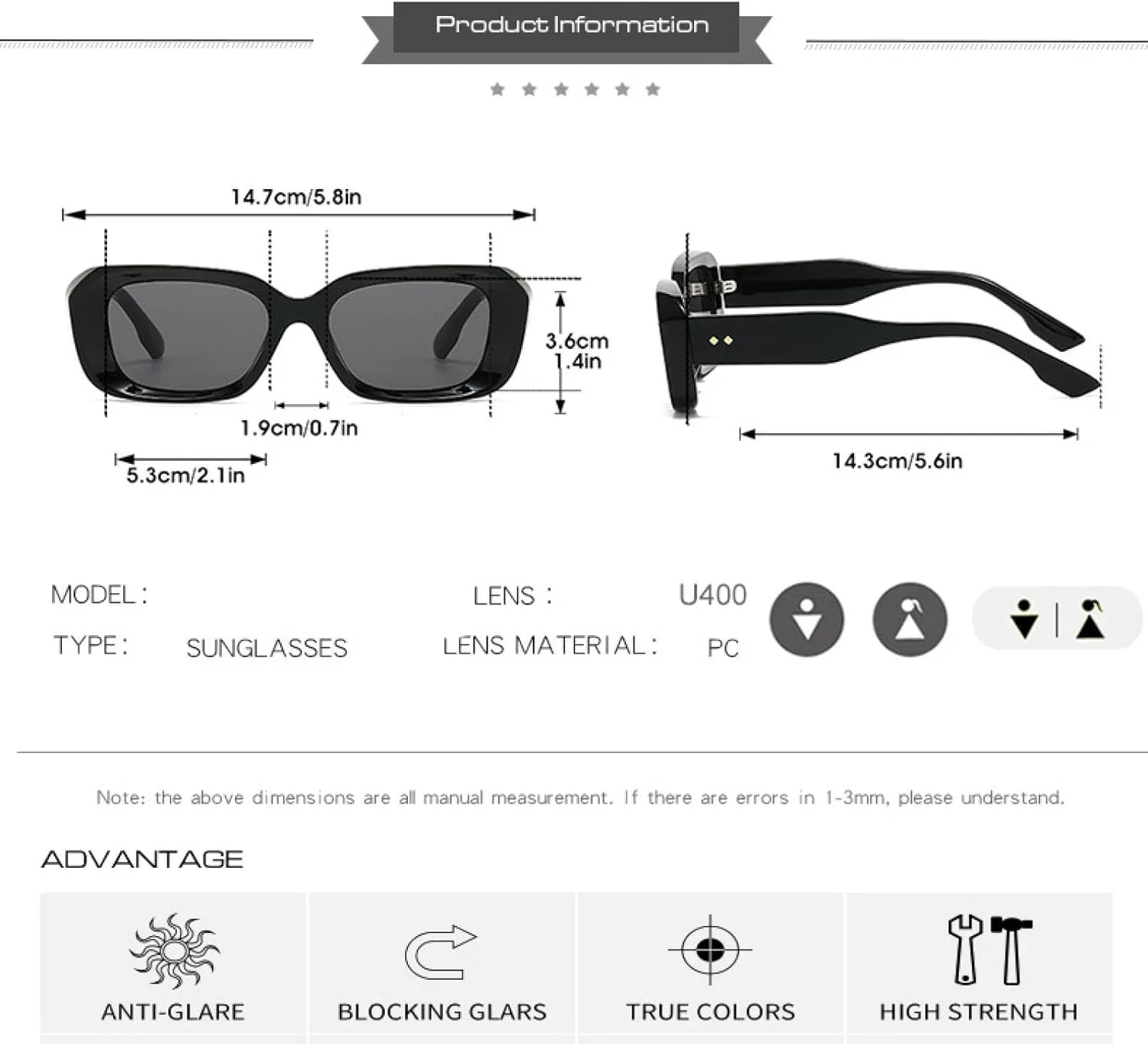 Популярные женские прямоугольные солнцезащитные очки в стиле ретро, мужские черные солнцезащитные очки с защитой от УФ-излучения UV400. Модные VVTWSSW, Green-gray
Популярные женские прямоугольные солнцезащитные очки в стиле ретро, мужские черные солнцезащитные очки с защитой от УФ-излучения UV400. Модные VVTWSSW, Green-gray