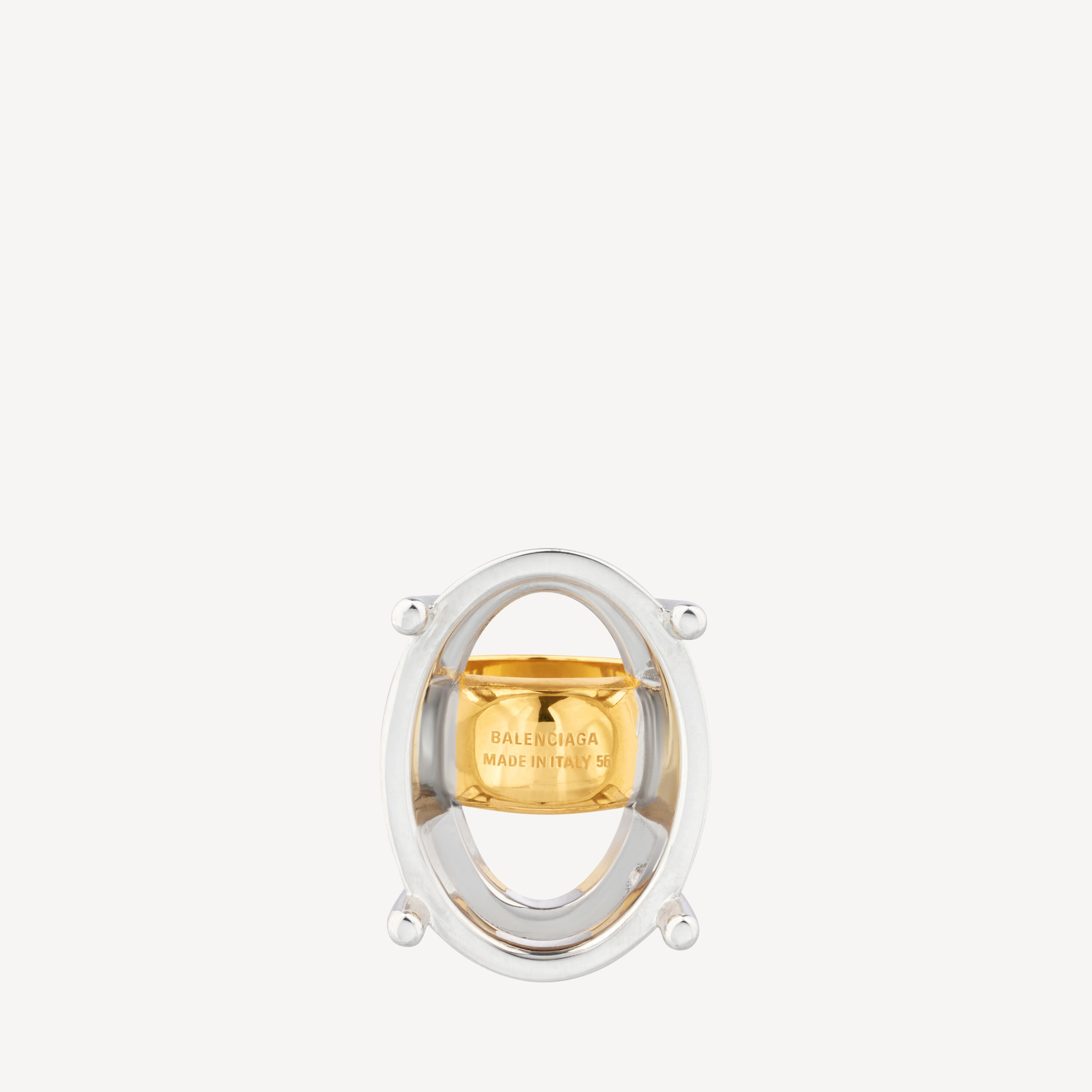 Женское кольцо frame овальной формы в блестящем серебре/блестящем золоте BALENCIAGA, блестящее серебро/блестящее золото
Женское кольцо frame овальной формы в блестящем серебре/блестящем золоте BALENCIAGA, блестящее серебро/блестящее золото