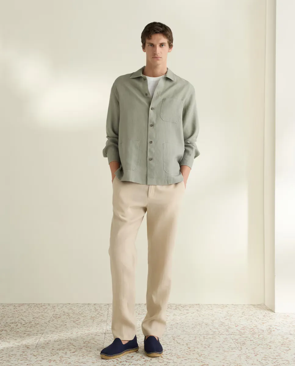 Мужская однотонная спортивная льняная рубашка Emidio Tucci, зеленый
Мужская однотонная спортивная льняная рубашка Emidio Tucci, зеленый