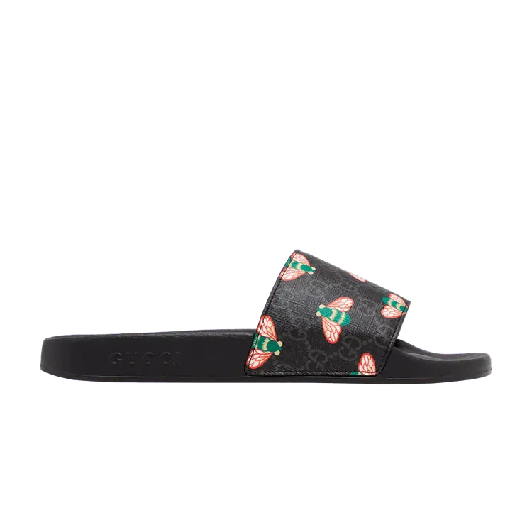 Сандалии Gucci Gucci GG Supreme Slide 'Bee Print', черный 
Сандалии Gucci Gucci GG Supreme Slide 'Bee Print', черный