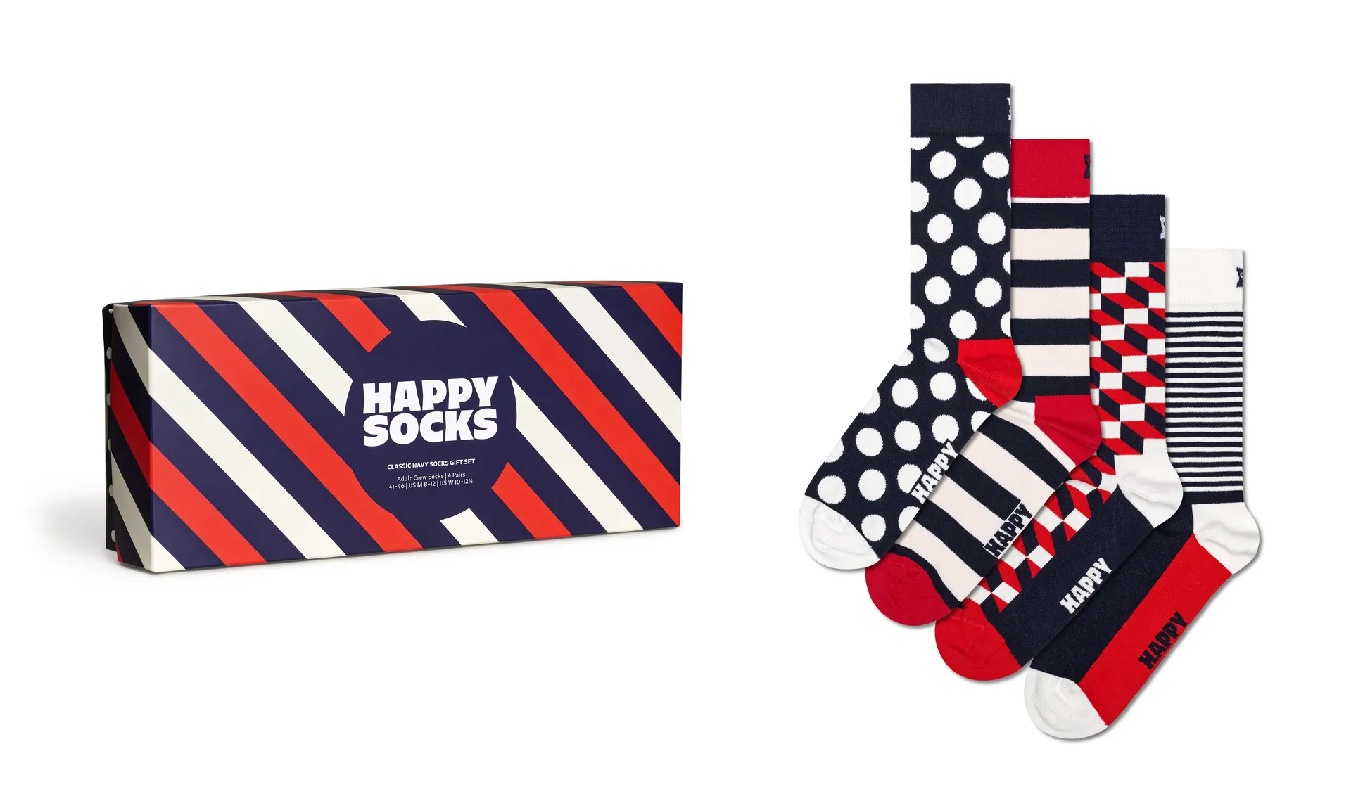 Happy Socks Носки "Подарочный набор из 4 классических темно-синих носков" (упаковка, 4 пары, подарочная коробка), Dots & Stripes, цвет Bunt
Happy Socks Носки "Подарочный набор из 4 классических темно-синих носков" (упаковка, 4 пары, подарочная коробка), Dots & Stripes, цвет Bunt