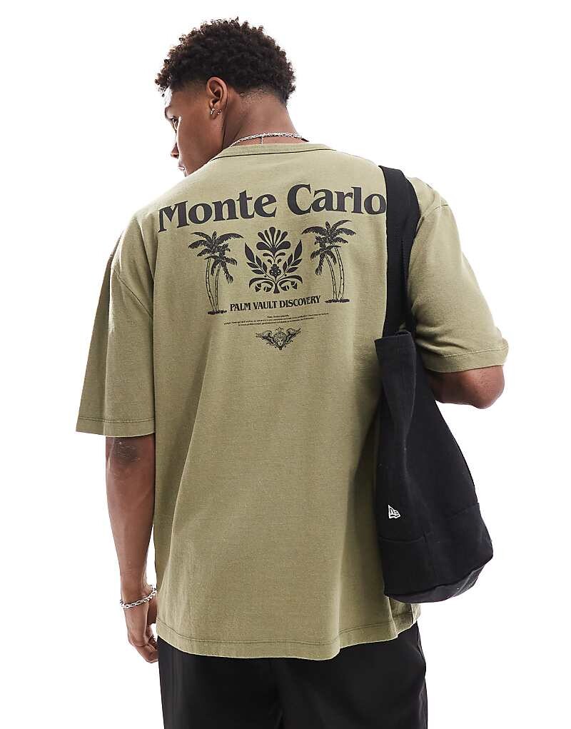 Объемная зеленая футболка оверсайз из плотной ткани 220 г/м² ASOS DESIGN с принтом "Монте-Карло" на спине
Объемная зеленая футболка оверсайз из плотной ткани 220 г/м² ASOS DESIGN с принтом "Монте-Карло" на спине