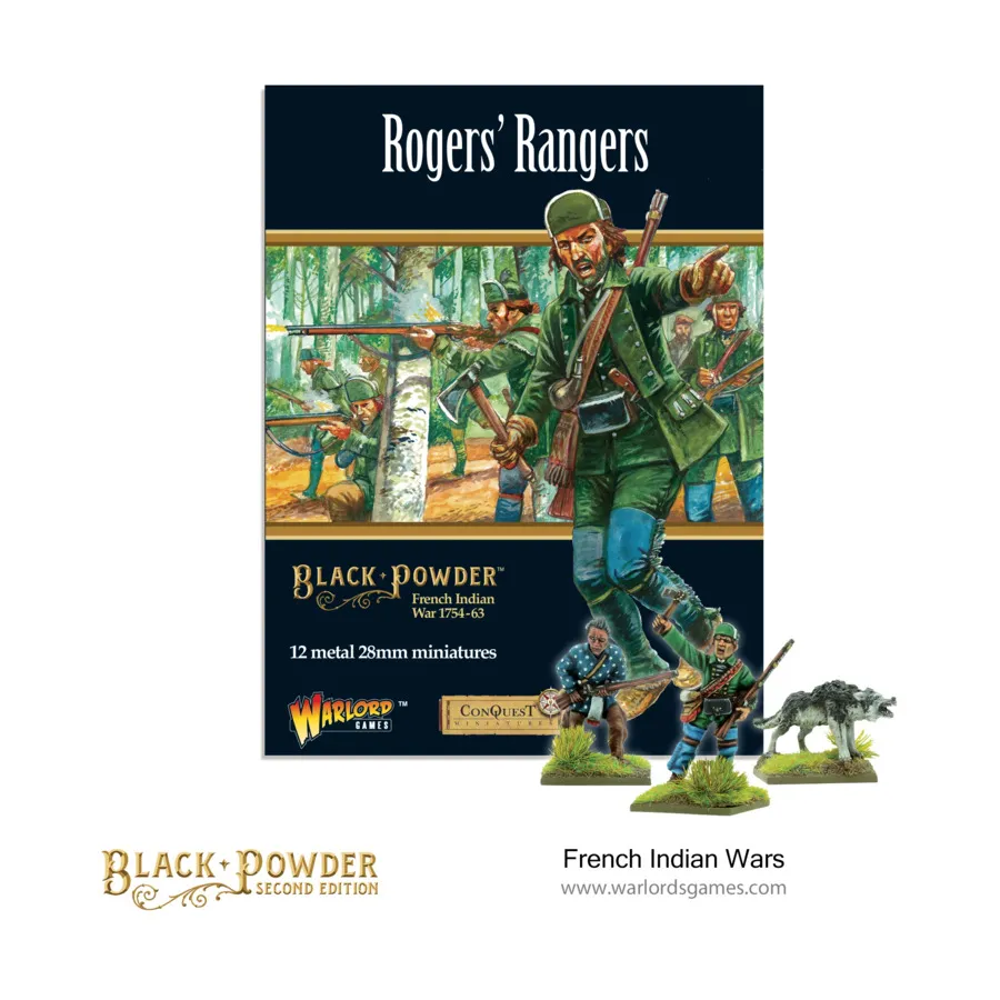 Роджерс Рейнджерс, Black Powder - French Indian War 1754-1763 (28mm)
Роджерс Рейнджерс, Black Powder - French Indian War 1754-1763 (28mm)