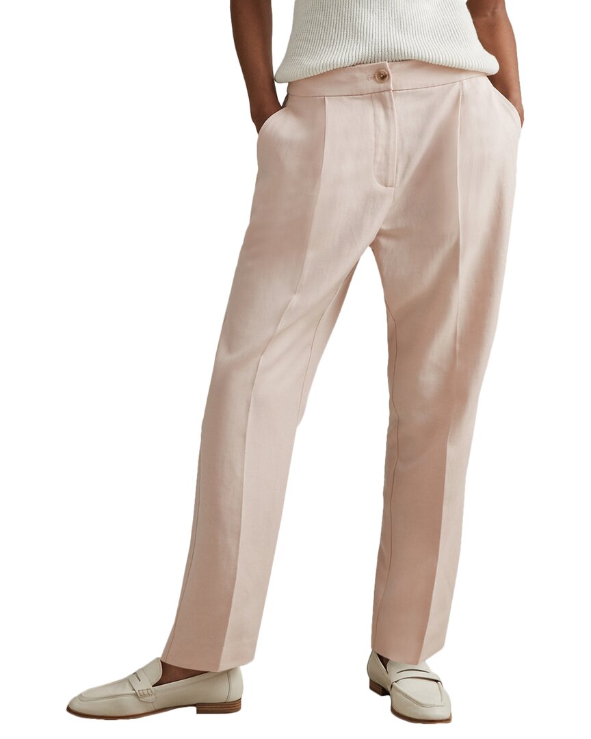 Рейсс Фарра зауженные брюки из льняной смеси Reiss, розовый 
Рейсс Фарра зауженные брюки из льняной смеси Reiss, розовый