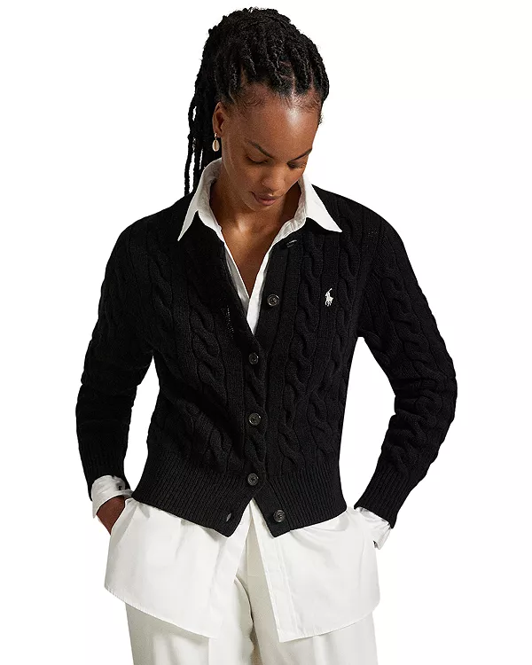 Кардиган из шерсти и кашемира с косами Ralph Lauren, черный
Кардиган из шерсти и кашемира с косами Ralph Lauren, черный