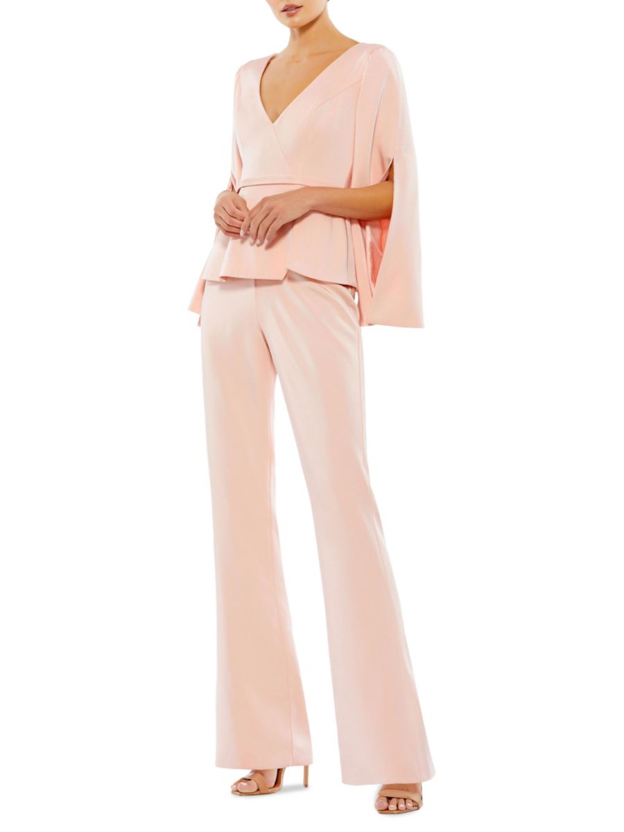 Комбинезон с широкими штанинами и баской Mac Duggal, розовый
Комбинезон с широкими штанинами и баской Mac Duggal, розовый