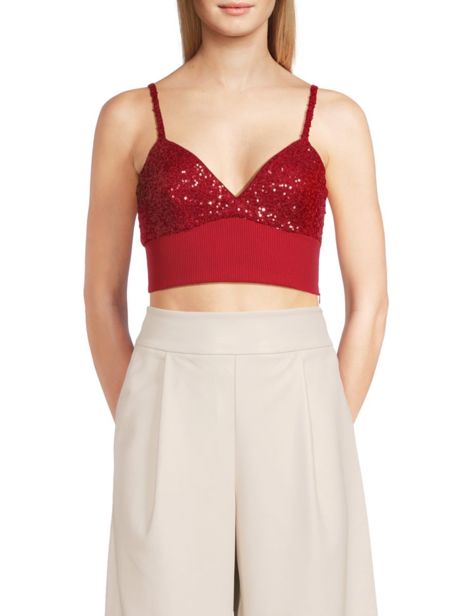 Укороченный топ из трикотажа в рубчик с пайетками susana monaco, цвет Berries
Укороченный топ из трикотажа в рубчик с пайетками susana monaco, цвет Berries