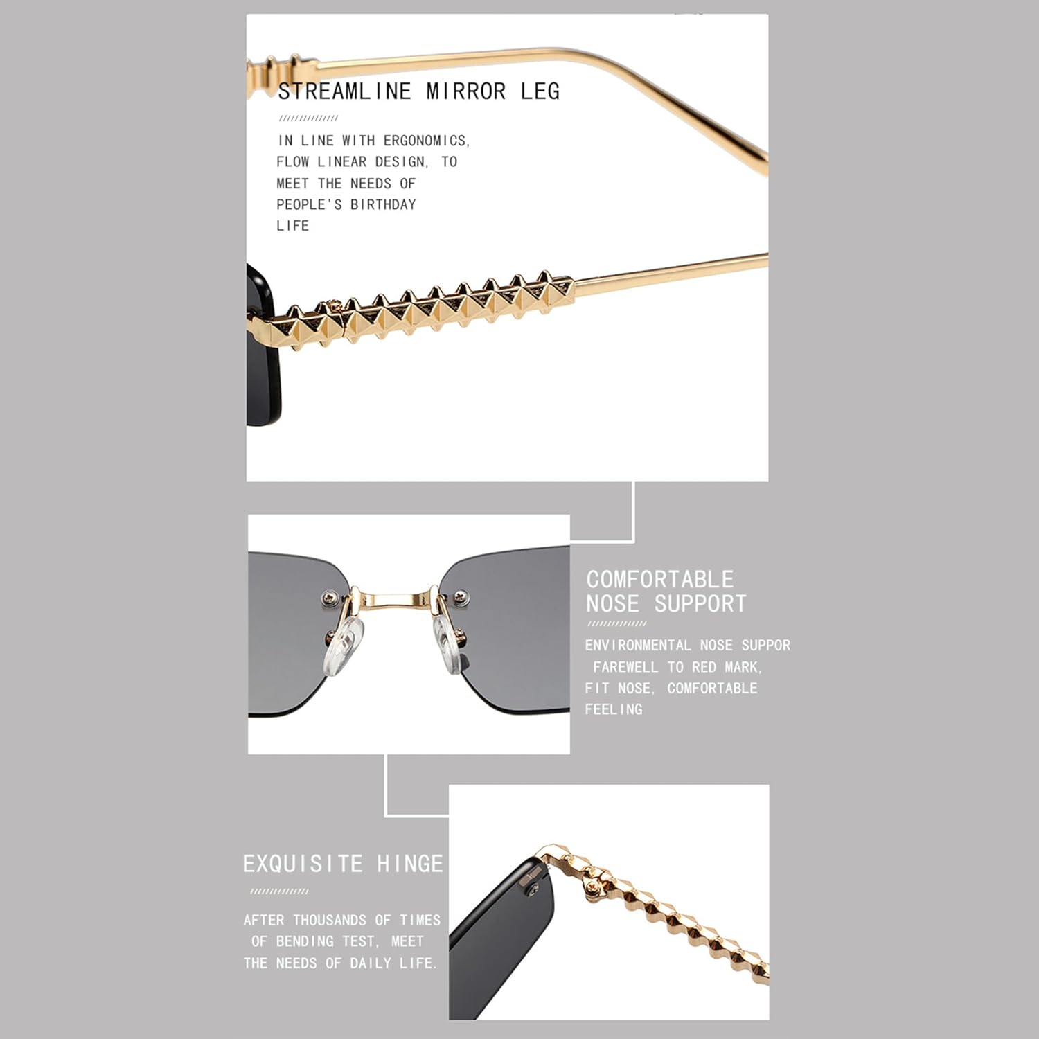 bullabulling Модные солнцезащитные очки без оправы в стиле Y2k для женщин, роскошные маленькие прямоугольные солнцезащитные очки, модные безрамочные очки с защитой от УФ-излучения UV400, Tea
bullabulling Модные солнцезащитные очки без оправы в стиле Y2k для женщин, роскошные маленькие прямоугольные солнцезащитные очки, модные безрамочные очки с защитой от УФ-излучения UV400, Tea