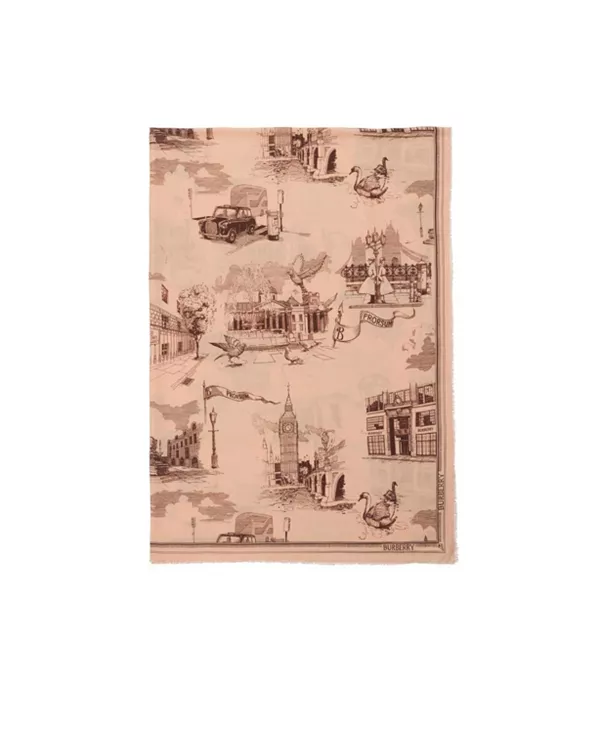 Достопримечательности Лондона, шерстяной шелковый шарф Burberry, коричневый
Достопримечательности Лондона, шерстяной шелковый шарф Burberry, коричневый
