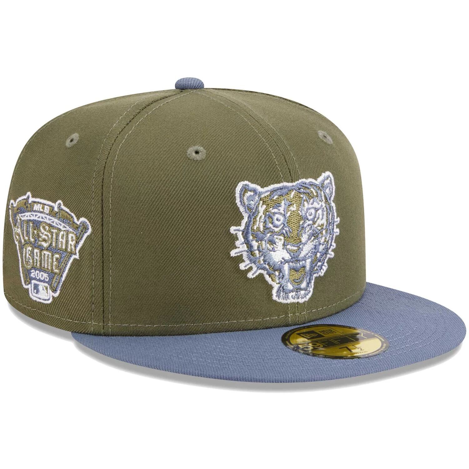 Мужская приталенная кепка New Era оливково-синего цвета Detroit Tigers 59FIFTY
Мужская приталенная кепка New Era оливково-синего цвета Detroit Tigers 59FIFTY