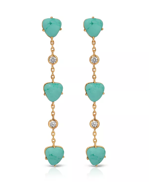 Серьги-Подвески с бирюзой в виде солнцестояния Ettika, gold
Серьги-Подвески с бирюзой в виде солнцестояния Ettika, gold