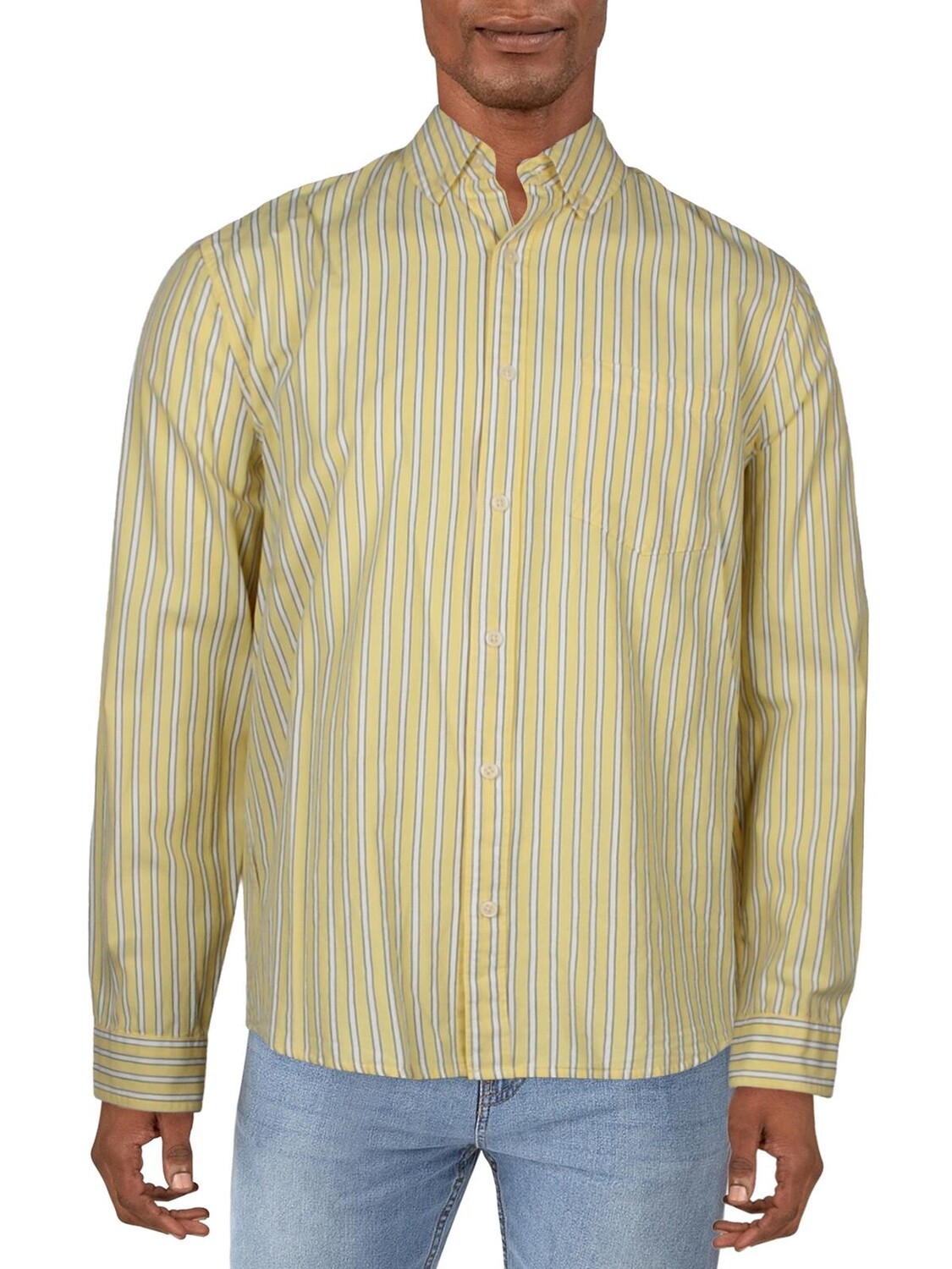 Мужская рубашка на пуговицах с длинным рукавом и воротником Cotton On, цвет Yellow Stripe
Мужская рубашка на пуговицах с длинным рукавом и воротником Cotton On, цвет Yellow Stripe
