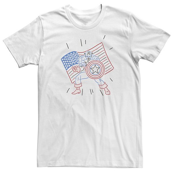 Футболка Big & Tall Captain America с патриотичным принтом Marvel
Футболка Big & Tall Captain America с патриотичным принтом Marvel