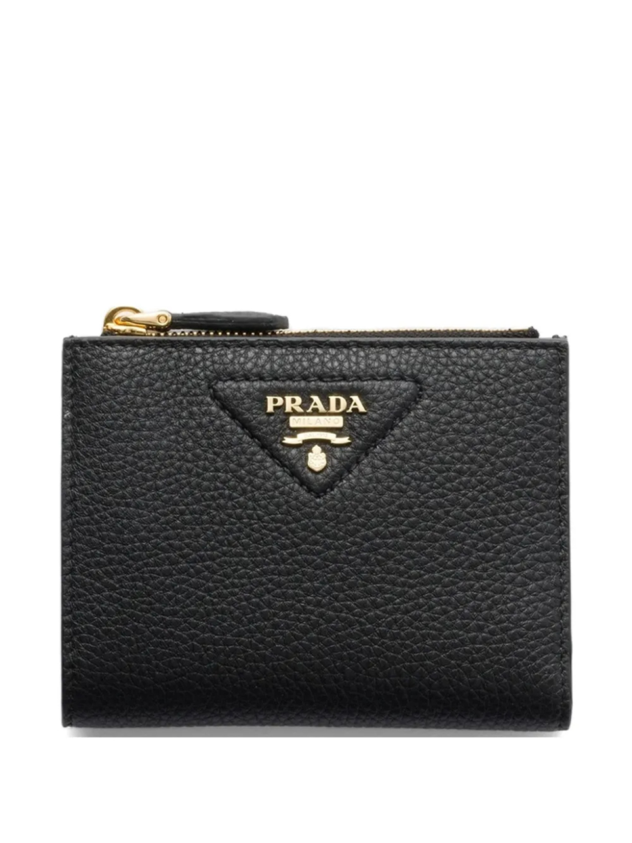 Prada маленький фактурный кошелек, черный 
Prada маленький фактурный кошелек, черный