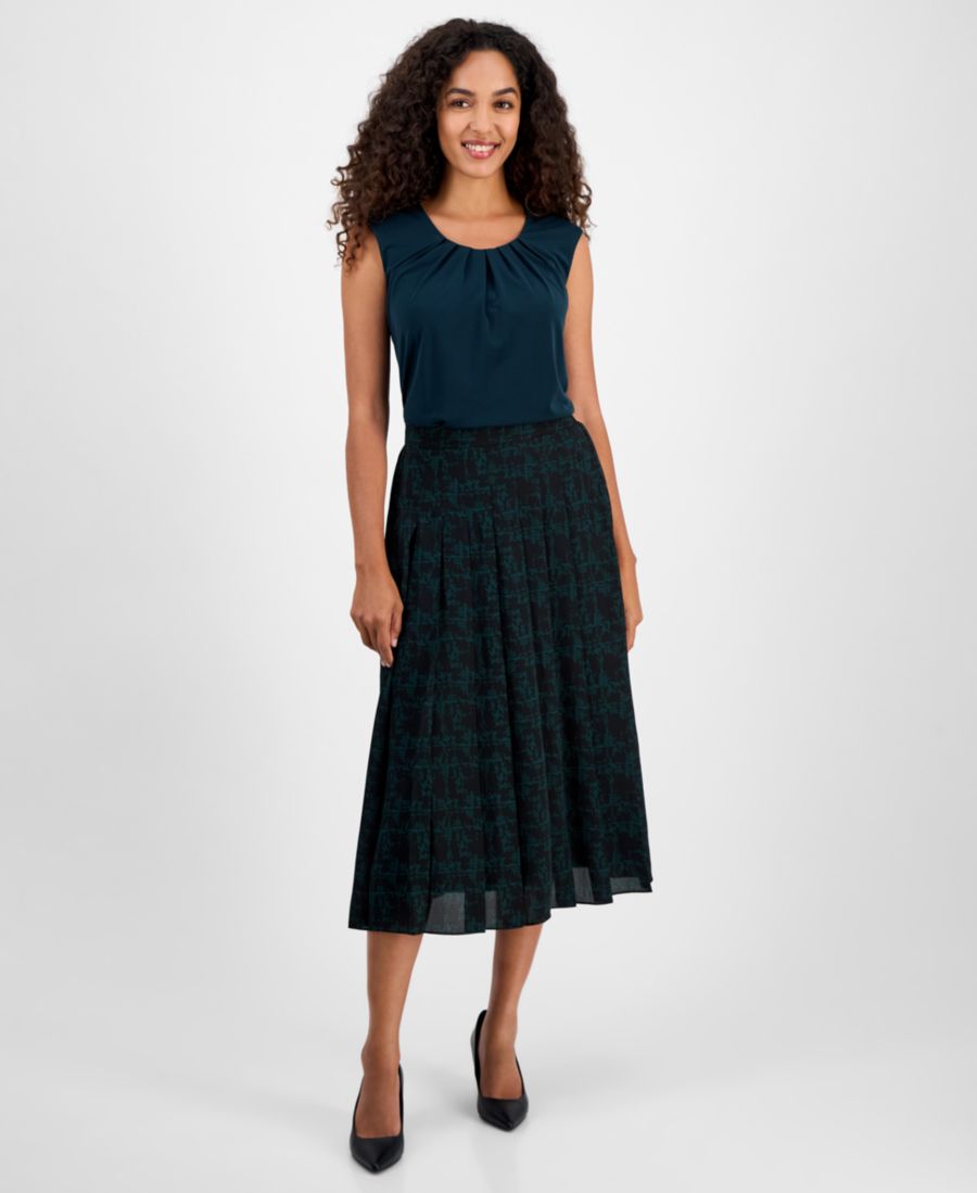 Женская плиссированная юбка на резинке, стандартный и укороченный размеры Kasper, Black/evergreen
Женская плиссированная юбка на резинке, стандартный и укороченный размеры Kasper, Black/evergreen