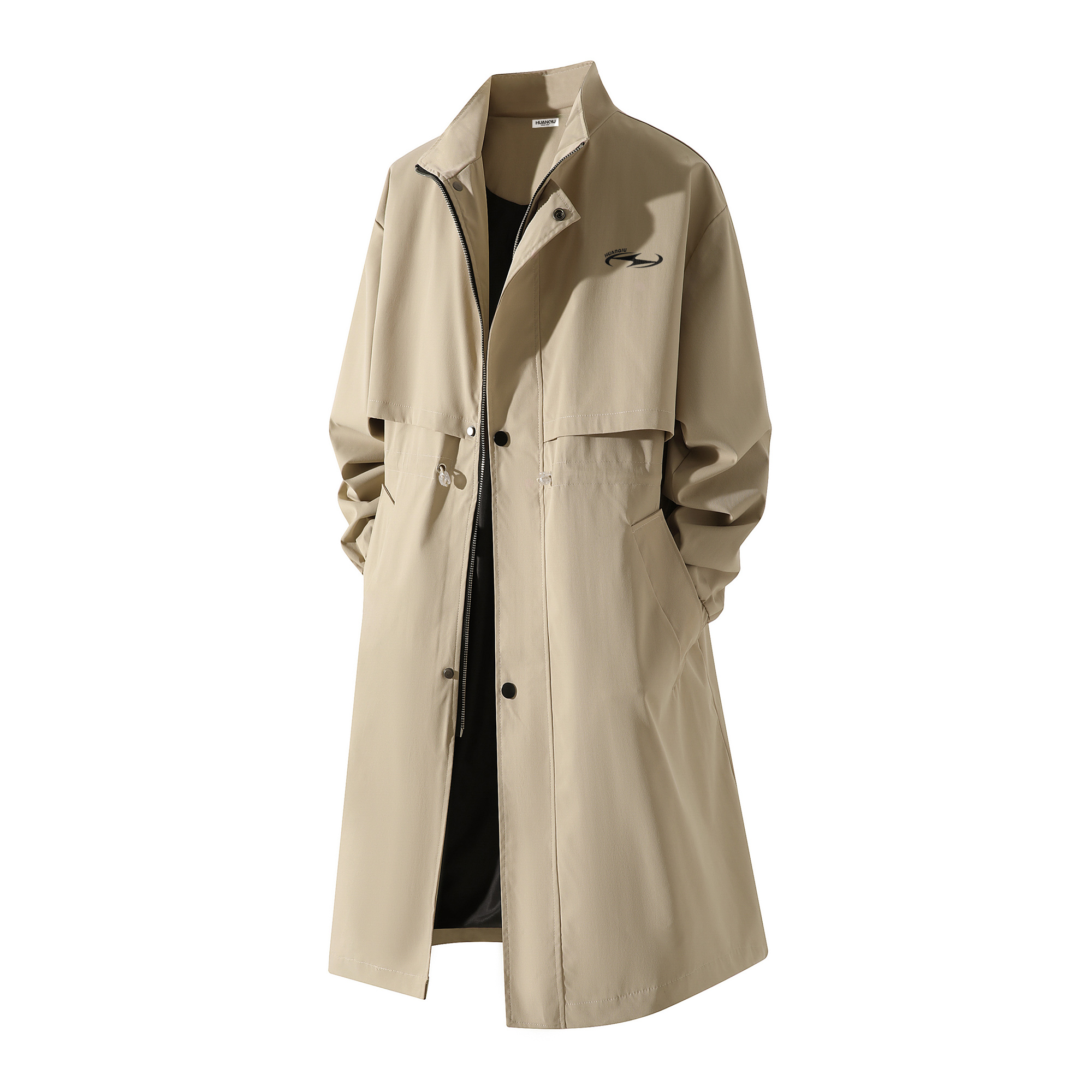 Тренч Unisex Lapel Moderate Others HUANQIU, хаки
Тренч Unisex Lapel Moderate Others HUANQIU, хаки